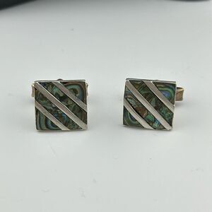 Mexico Sterling silver Abalone cuff links